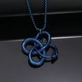 Close-up of blue plated stainless steel ouroboros snake pendant with scale texture - Blue Pendant Only (Without Chain)
