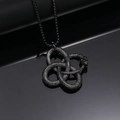 Macro detail of gothic ouroboros snake pendant with scales and a dark black finish - Black Pendant Only (Without Chain)