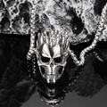 Collana con pendente a teschio gotico retrò per uomo in acciaio inox vintage - Ciondolo Colore Acciaio (Senza Catena)