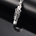 Collana con ciondolo a proiettile punk gotico in acciaio al titanio con corona e decori - Solo Ciondolo (Senza Catena)