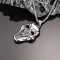 Polished stainless steel clown mask skull pendant with thick chain for men hip-hop jewelry - Steel Color Pendant Only (Without Chain)