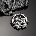 Collana con ciondolo a ingranaggi meccanici industriali in acciaio al titanio argento - Ciondolo Solo (Senza Catena) (Colore Acciaio)