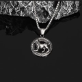 Collana retrò Leone zodiacale in acciaio inossidabile con pendente leone sbalzato - Ciondolo Leone Solo (Senza Catena)