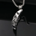Men's punk hip-hop crescent skull pendant necklace in silver stainless steel finish - Steel Color Pendant-Pendant Only (Without Chain)