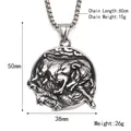 Collana con pendente a testa di toro in stile punk in acciaio al titanio da 60cm - Colore Argento Solo Ciondolo (Senza Catena)
