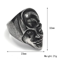 Vintage punk maskerring van zwaar roestvrij staal, afmetingen 32 mm bij 23 mm - US 7 / Antiek zilver