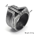 Retro Hip-Hop Edelstahlring für Herren, breites Design mit Antik-Finish und Pfeilmotiv - Größe 7 / Robustes Pfeil Breitband Stil (Stil 14)
