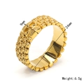 Anello da uomo in stile hip hop punk in acciaio inossidabile dorato con teschi e larghezza 9mm - US 7 / Oro