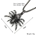 Collana con pendente a forma di ragno vintage in acciaio inossidabile per uomo robusta - Solo Ciondolo (Senza Catena)
