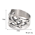 Punk style stainless steel thorn ring with dimensions 23mm width and 14mm height - US 11 / Silver
