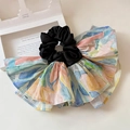 Dettaglio dell'elastico per capelli stile Monet con motivi artistici ad acquerello - Serie Gialla