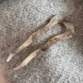 Detailed view of wave-shaped acetate hair fork showing marble texture and polished surface - Wavy U-Shaped Pin (Mermaid Gray) / Mermaid Gray