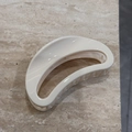 Macro shot of minimalist cream white crescent hair claw clip on stone surface - Cream Solid - Hollow Crescent