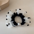 Dettaglio dell'elastico in rete a pois con tulle bianco ed elegante perla in argento - Rete a Pois con Perla - Bianco