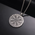 Vintage Norse Viking compass pendant in distressed silver finish with a box chain - Pendant Only (No Chain) / Antique Silver