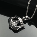 Pendentif ancre en argent poli avec gravure CHINA sur fond noir réfléchissant - Pendentif Couleur Acier Uniquement (Sans Chaîne)