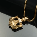 Collier avec pendentif ancre en or massif, finition texturée et chaîne box pour homme - Pendentif Or Seul (Sans Chaîne)