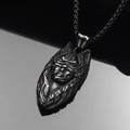 Gothic Catwoman pendant necklace in vintage silver steel on black reflective surface - Black Pendant (No Chain)