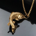 Collana vintage con ciondolo a carpa koi in finitura dorata e incisione dettagliata delle squame - Pendant Only (Without Chain) / Oro