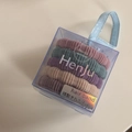 Five pack of velvet elastic hair bands in Morandi colors inside a transparent gift box - Pleated Morandi