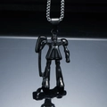 Robot mecha pendant in black titanium steel with a silver metal chain for men - Black Color Pendant (Pendant Only (Without Chain))
