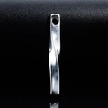 Minimalistische spiraalvormige hanger van gepolijst roestvrij staal met glanseffect - Stalen Kleur Hanger (Zonder Ketting)