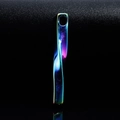 Rainbow gradient twisted bar pendant necklace in polished stainless steel minimalist style - Multicolor Pendant (No Chain)