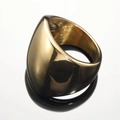 Minimalist thick gold irregular ring with polished mirror finish and heavy metal style - US 6 / Gold