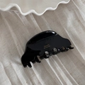 Dettaglio della pinza per capelli in acetato nero con scritta dorata Barrette La France - Etichetta Dorata Nero