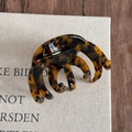 Close-up of handmade tortoiseshell acetate hair claw showing the golden France stamp - Deep Tortoiseshell Acetate Jellyfish Claw