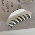 Close-up of cream white glossy French hair claw clip on soft textured fabric background - Large / White Large