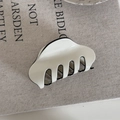 Detail of cream shark hair claw with black trim on linen background in French style - Small / White Small