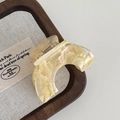 Französische Vintage-Haarklammer aus cremefarbenem Acetat mit Marmormuster - Gemischtes Aprikose