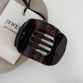 Elegante pinza per capelli quadrata marrone scuro con motivo a guscio di tartaruga - Piccolo / Caffè Scuro