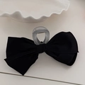 Pince à cheveux nœud en satin noir élégant avec finition mate pour coiffure vintage - Pince à cheveux / Noir