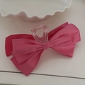 Pince à cheveux avec nœud en satin rose vif pour queue de cheval, accessoire d'été éclatant - Pince à cheveux / Rose Foncé