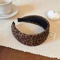 Schicker breiter Haarreif mit Leopardenmuster für Damen, Samttextur und rutschfeste Innenseite - Leopardenmuster