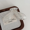 Elegant clear hair claw clip with star pattern crackle finish and butterfly shape - Fishtail Claw Clip / White