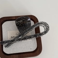 Minimalist square hair claw clip featuring a vintage black and white crackle pattern - Scarf Claw / Black
