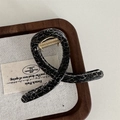 Minimalist marble pattern hair claw clip with black and white resin finish - Small Y-shape Claw / Black