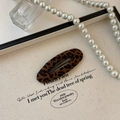 Eleganter Vintage BB-Haarclip mit Leopardenmuster aus Wildleder, mit Perlen dekoriert - Leopardenmuster BB Clip