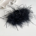 Elegante molletta per capelli con piume nere dal design chic per uno stile alla moda - Medio / Nero