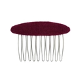Pettine per capelli minimalista in tessuto viola scuro con denti in metallo argentato - Borgogna