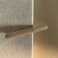 Nahaufnahme einer braunen Haarspange im französischen Stil mit goldenem Schriftzug - Khaki