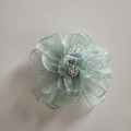 Pince à cheveux orchidée vert menthe avec pétales en tulle multicouches pour femme - Vert Menthe