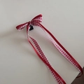 Molla per capelli a fiocco a scacchi rossi e bianchi con lunghi nastri fluenti - Stile Fiocco con Nastro / Scacchi Rossi