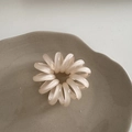 Élastique à cheveux spirale crème beige avec une finition lisse translucide - Blanc Cassé