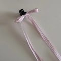 Molletta per capelli con fiocco rosa a quadri e lunghe nappe per acconciature dolci - Stile Fiocco con Nastro / Rosa a Quadri