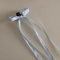 Fermaglio per capelli a quadri azzurri con fiocco e nastri lunghi per ragazze - Stile Fiocco con Nastro / Quadri blu