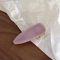 Detail of lilac acetate teardrop hair clip with France handmade gold lettering - Purple